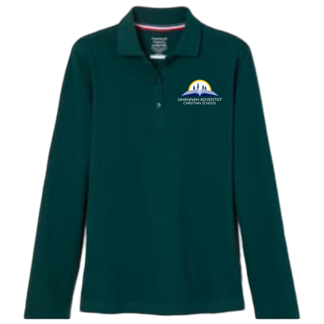 Savannah Adventist - Young Women's Long Sleeve Stretch Piqué Polos