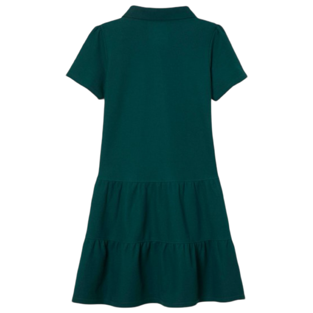 Short Sleeve Ruffle Piqué Polo Dress