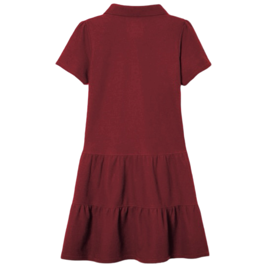 Short Sleeve Ruffle Piqué Polo Dress