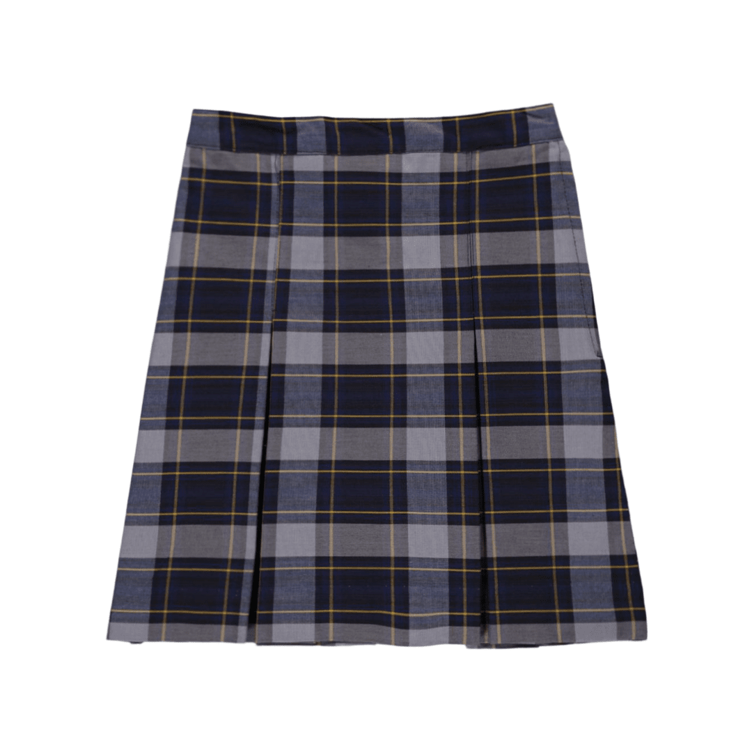 Plaid Polycot Box Pleat Skirt - Plus Size - P57