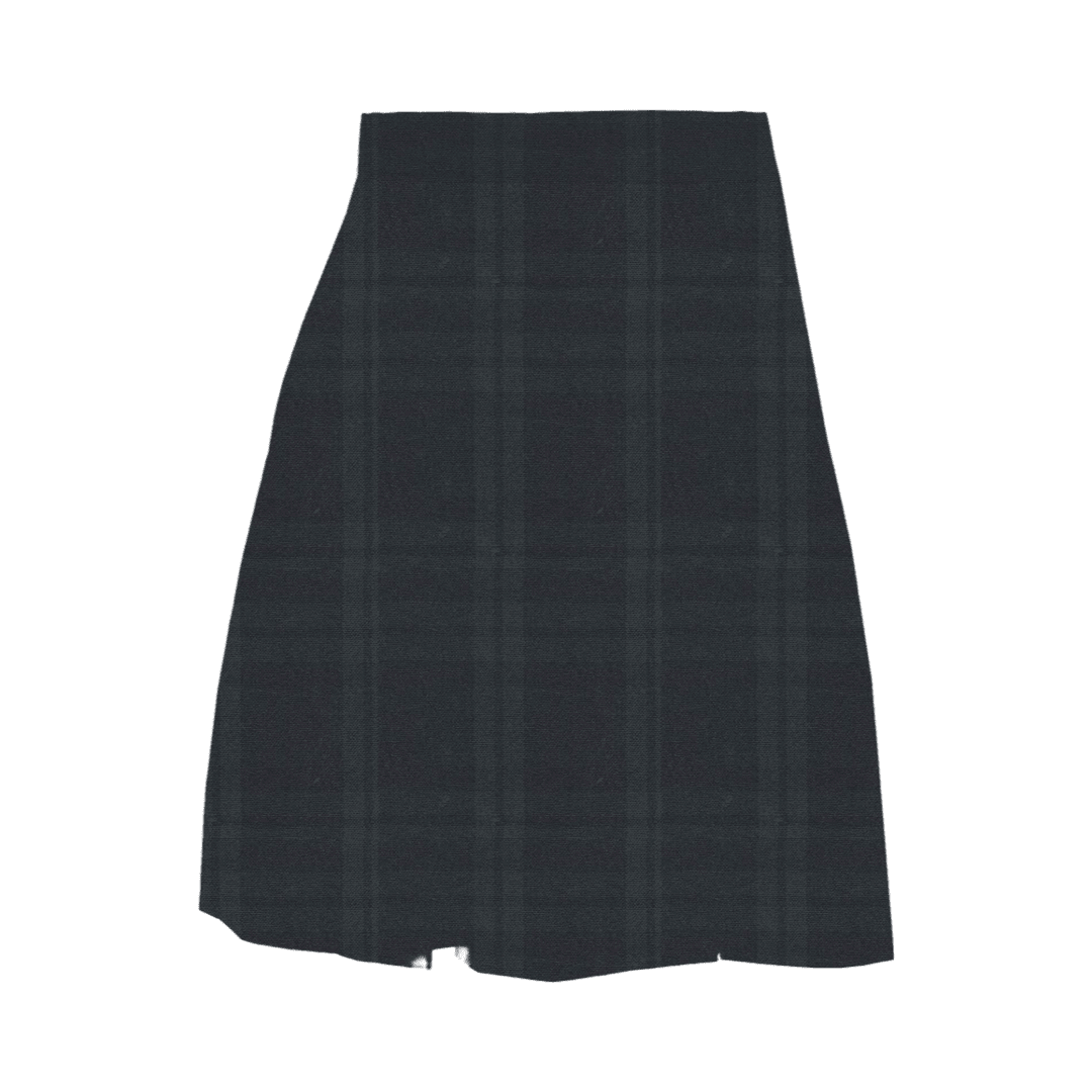 Evergreen Plaid Poly Box Pleat Skirt -P79