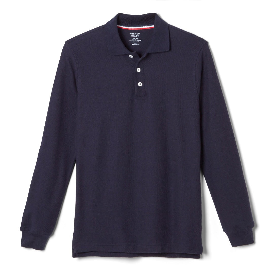 Veritas - Boy's Husky Long Sleeve Pique Polo - No Logo