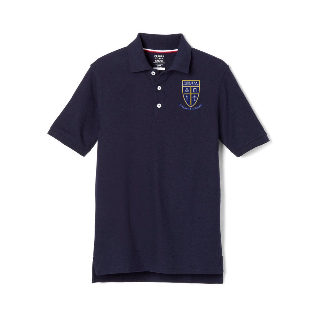 Veritas - Boy's Husky Short Sleeve Pique Polo - With Logo