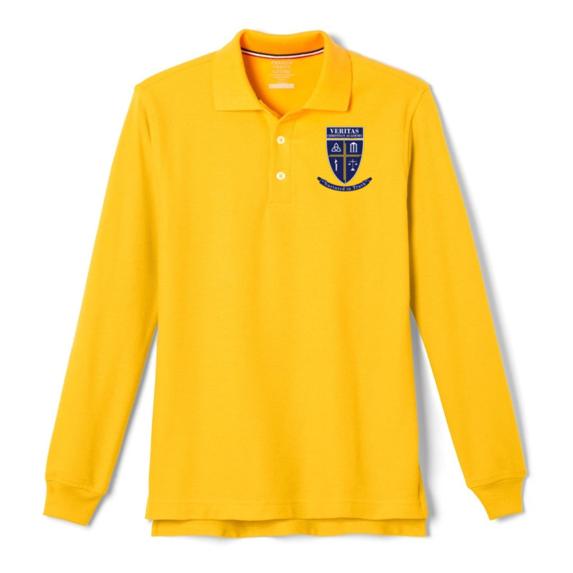 Veritas - Boy's Long Sleeve Pique Polo - With Logo