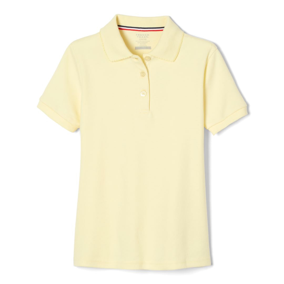 French Toast Plus Size Short Sleeve Picot Collar