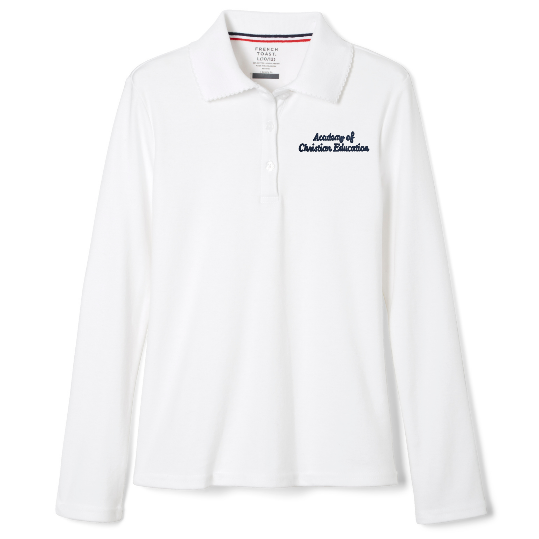 Academy of Christian Education - Girl's Long Sleeve Picot Collar Polo