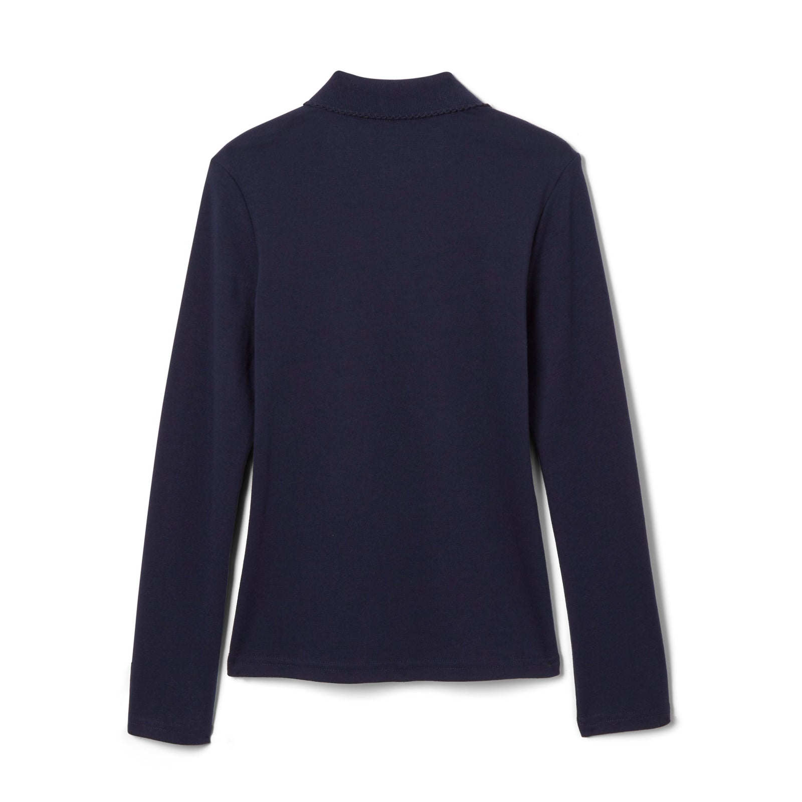 French Toast Toddler Long Sleeve Interlock Polo with Picot Collar