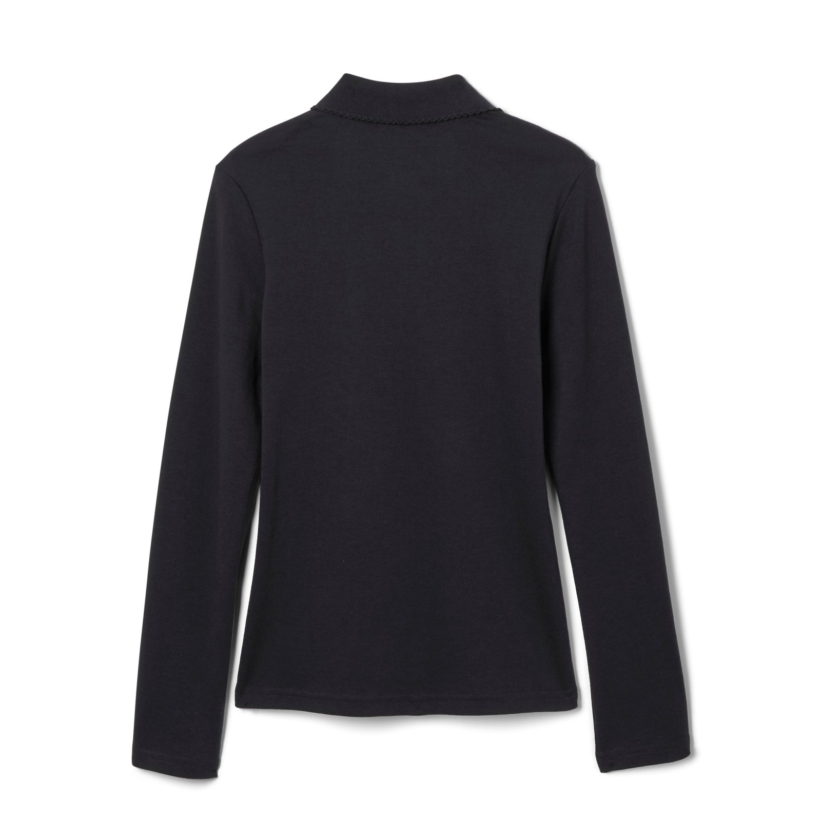 French Toast Toddler Long Sleeve Interlock Polo with Picot Collar