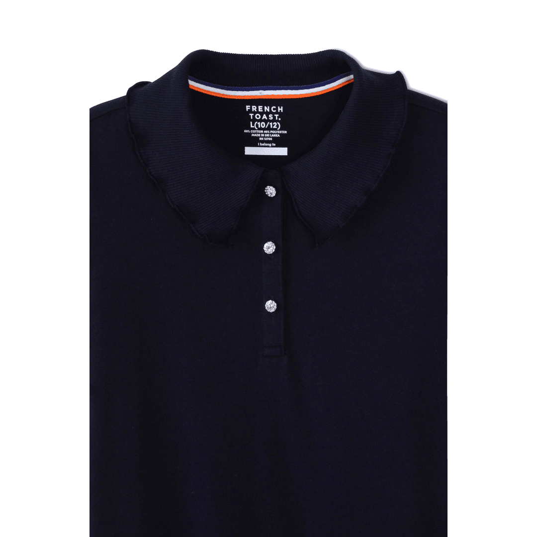 Short Sleeve Jersey Polo w/ Rhinestones