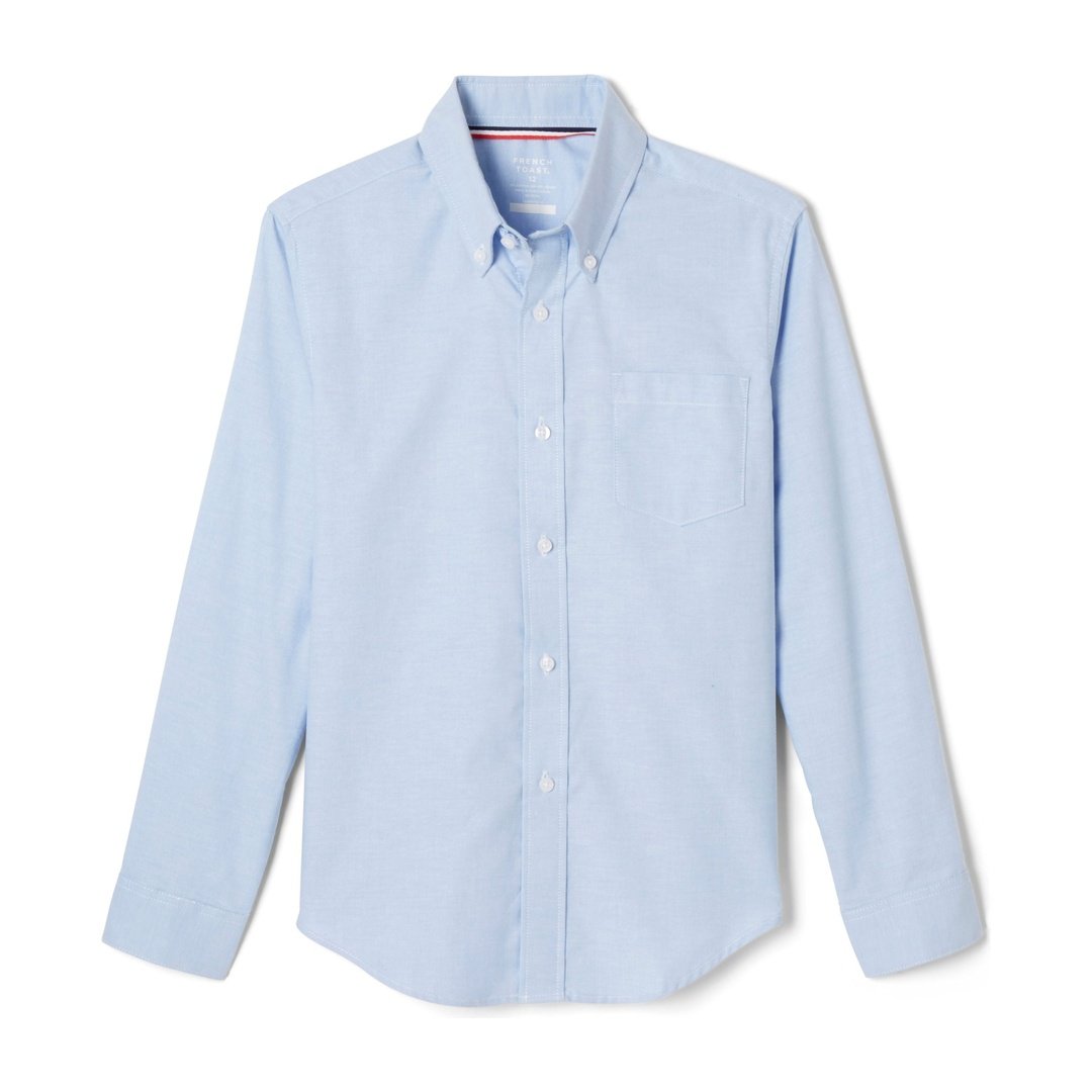Girl's Long Sleeve Oxford Shirt  - Light Blue