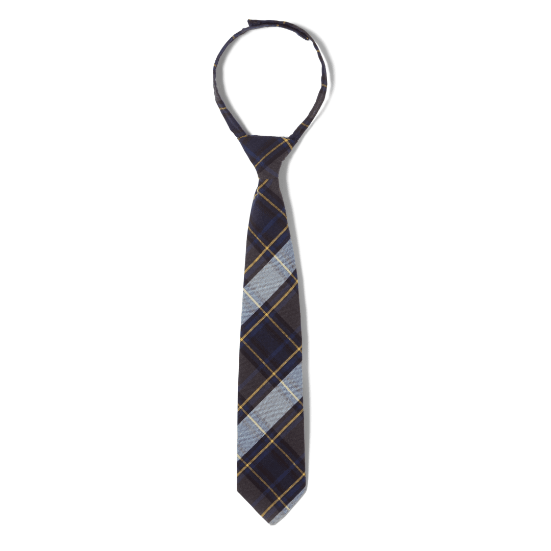 White Horse Academy - Boys Blue/Gold Plaid Adjustable Tie