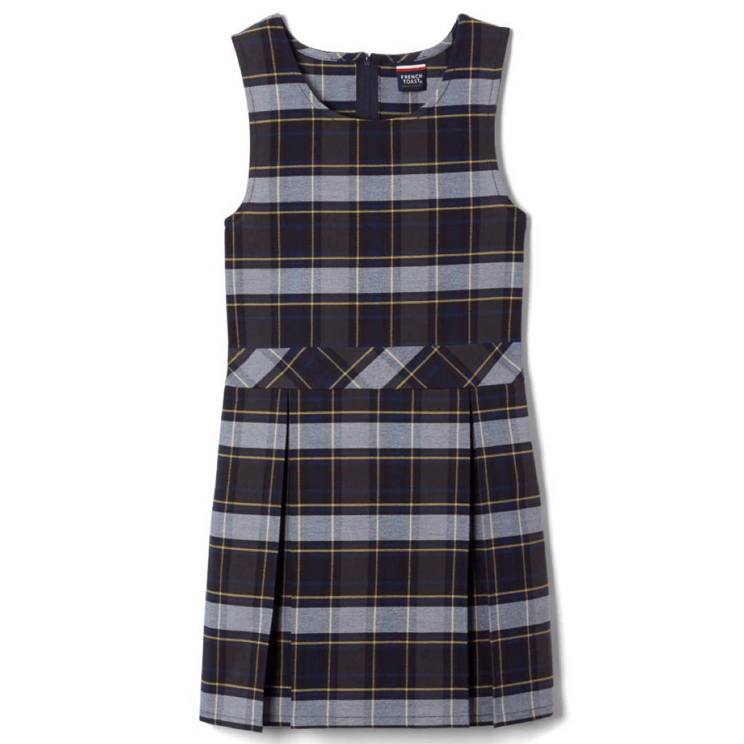 French Toast Girl's Plaid Box Pleat Jumpers