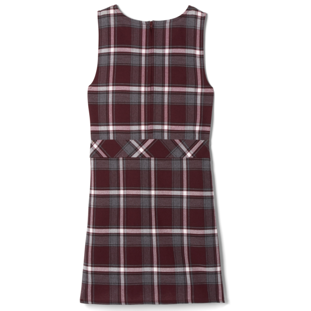 Life Academy - IN - Girl's Burgundy Plaid Box Pleat Jumper
