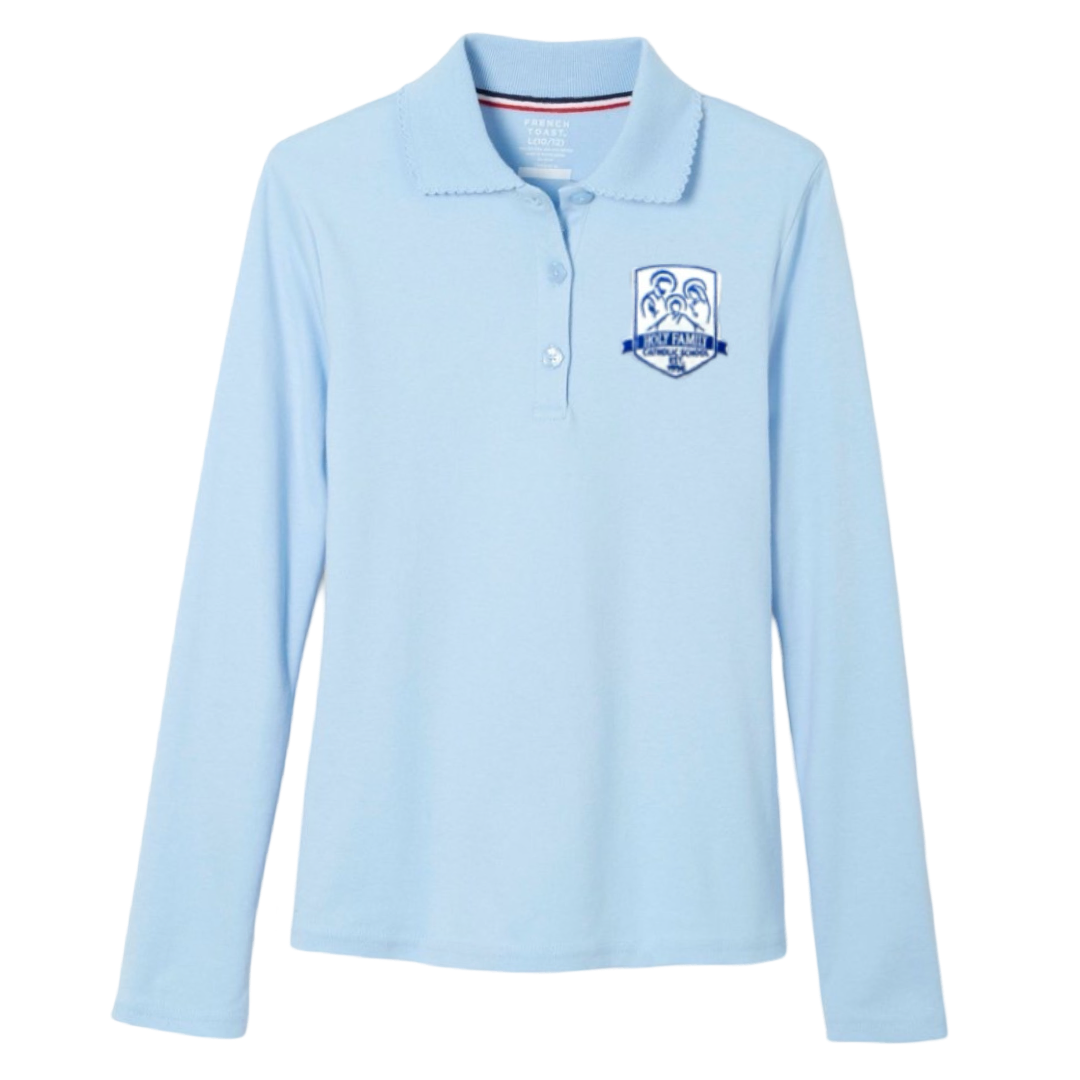 Holy Family Catholic School - Girl's Plus Size Long Sleeve Picot Collar Polo