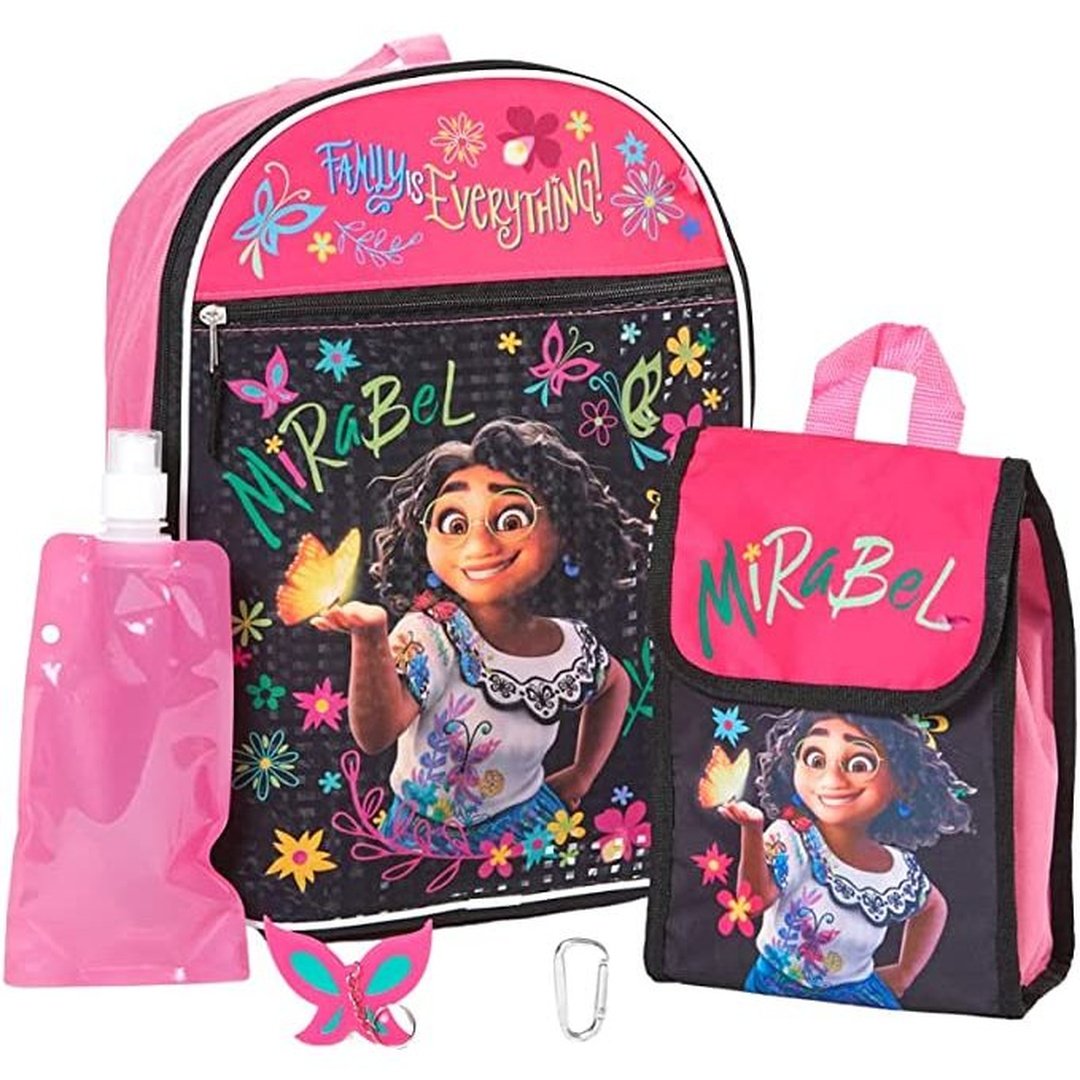 Disney Princess 5 Piece Backpack & Lunch Box Set, Pink