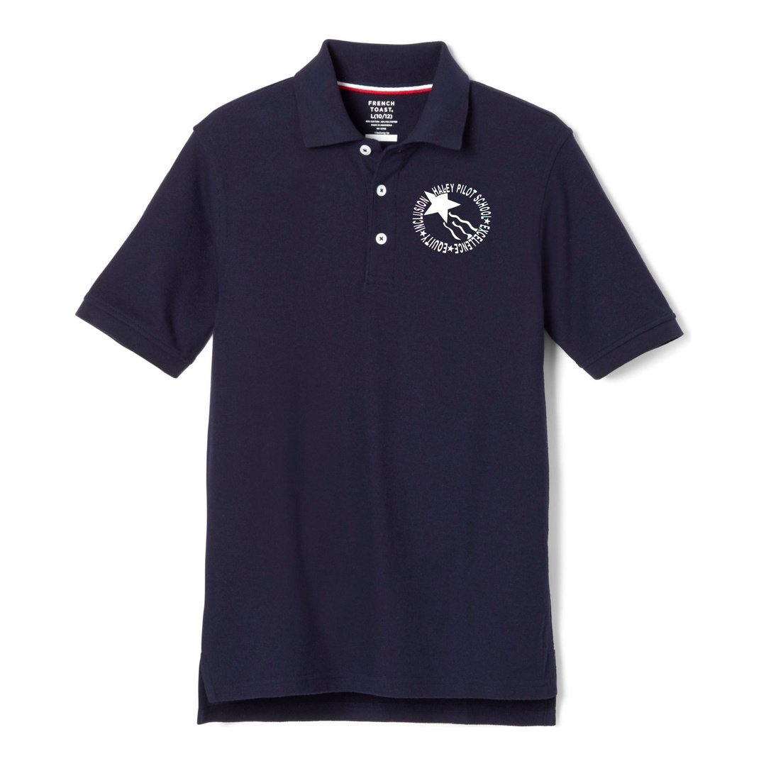 Haley Pilot Grades K-8 Navy Short Sleeve Polo - Kids