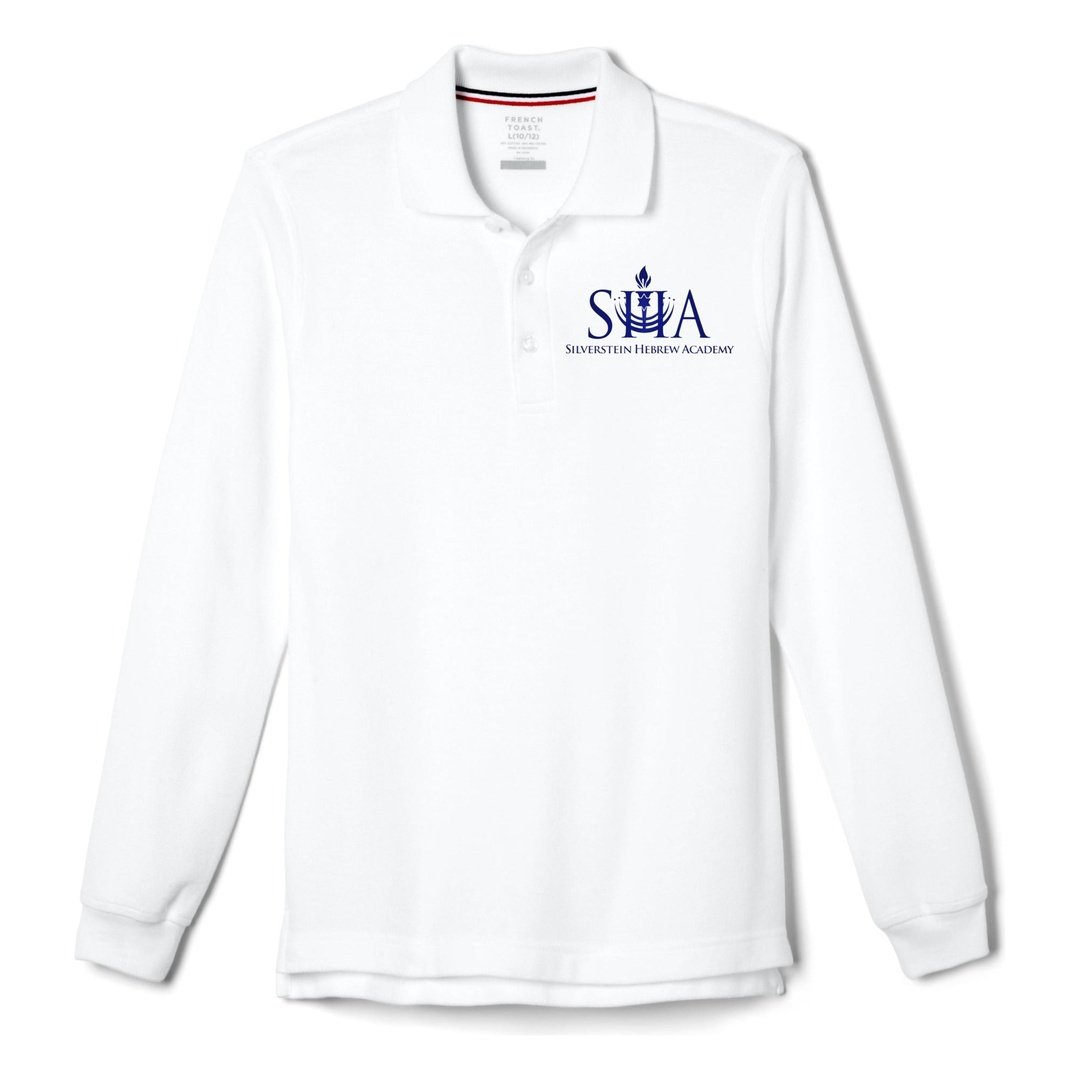 long sleeve white school polo shirts