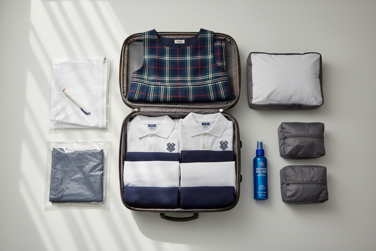 Packing School Uniforms for Holiday Travel: Wrinkle and Stain Prevention