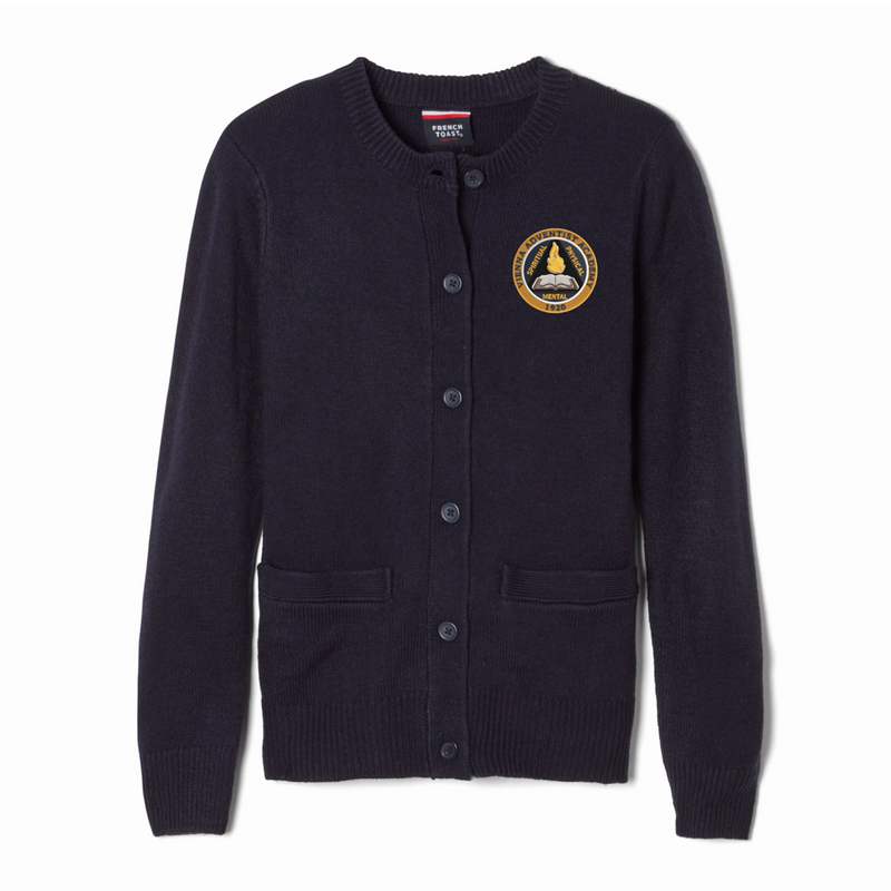 Vienna Adventist - Girl's / Young Women's  Anti-Pill Crewneck Cardigan - PK-8th
