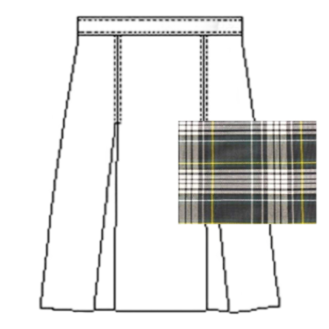 A+ Plaid Poly Box Pleat Skirt  - P61
