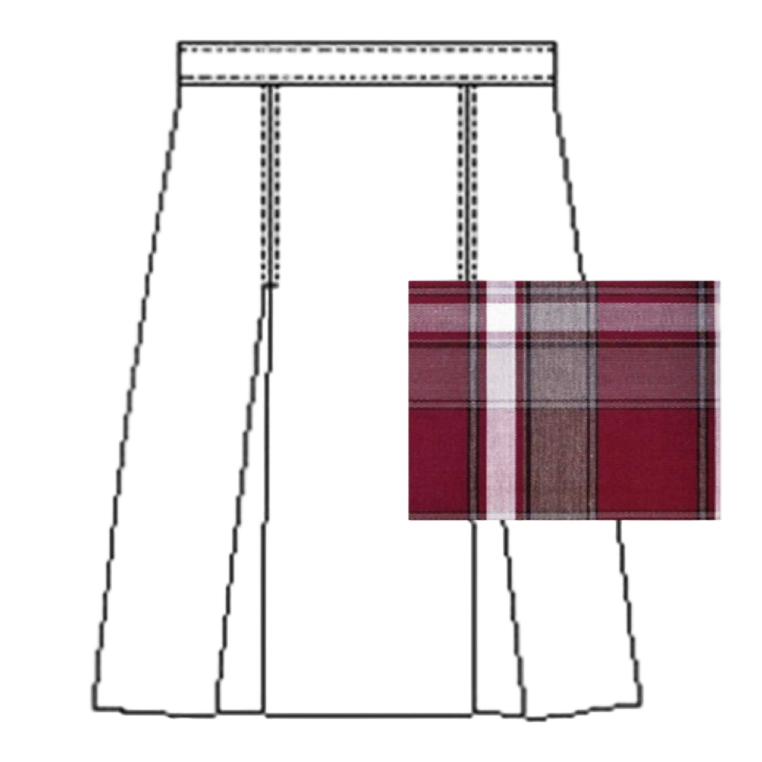 East Gate Christian Academy - A+ Plaid Polycot Box Pleat Skirt - Plus Size  - P54