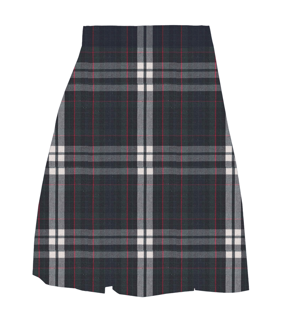 Plaid PolyCot Box Pleat Skirt  - P60