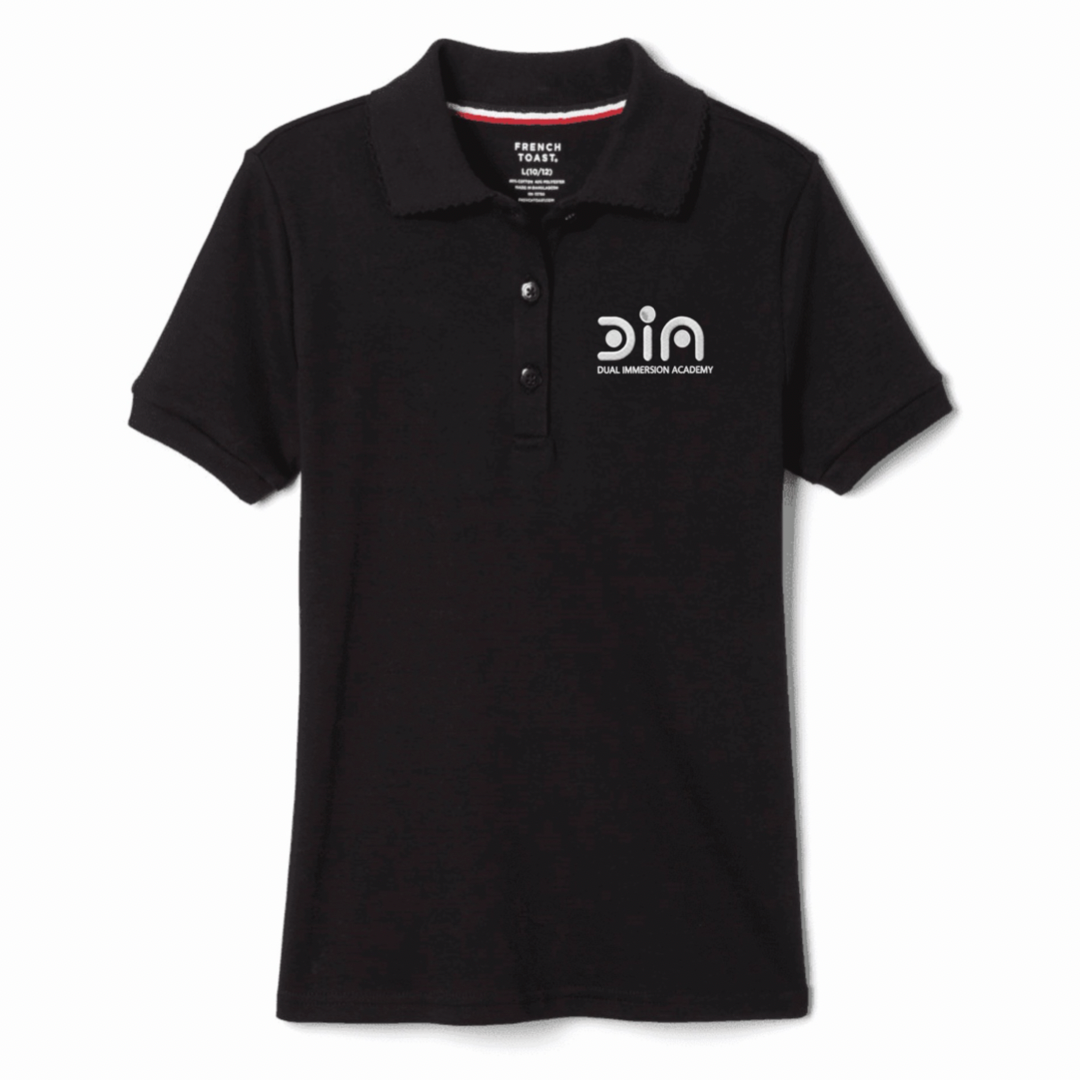 Dual Immersion Academy - Girl's Short Sleeve Picot Collar Polo - 6-8