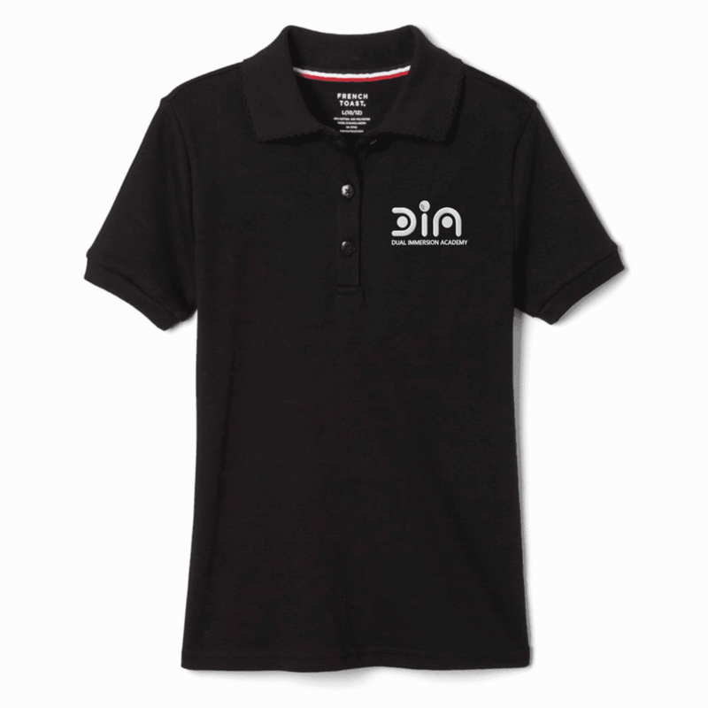 Dual Immersion Academy - Girl's Short Sleeve Picot Collar Polo - 6-8