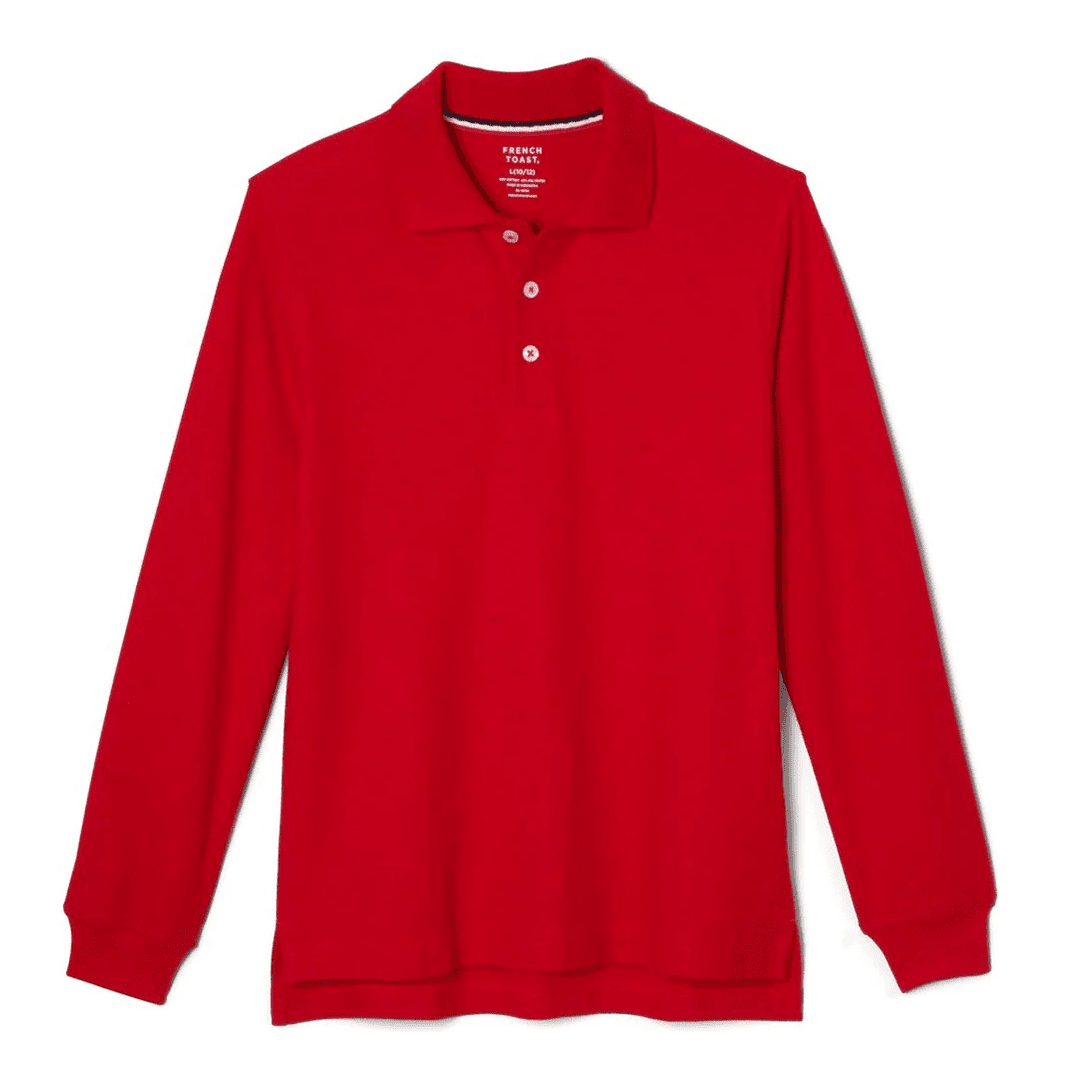 French Toast Husky Long Sleeve Pique Polo