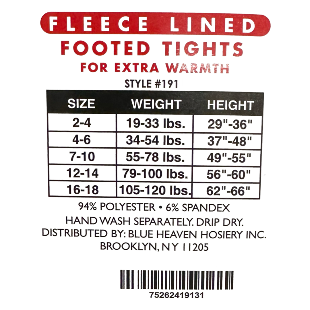 Faith Baptist Academy - Girls Fleece Lined Footed Tights