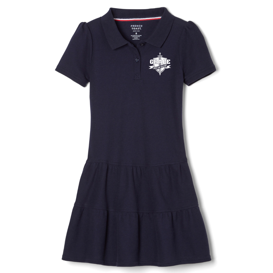 Grace Christian Academy - Short Sleeve Ruffle Piqué Polo Dress