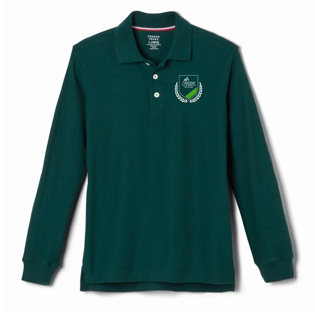 Ascent - Co-Ed Youth / Adult Long Sleeve Pique Polo - 7-9