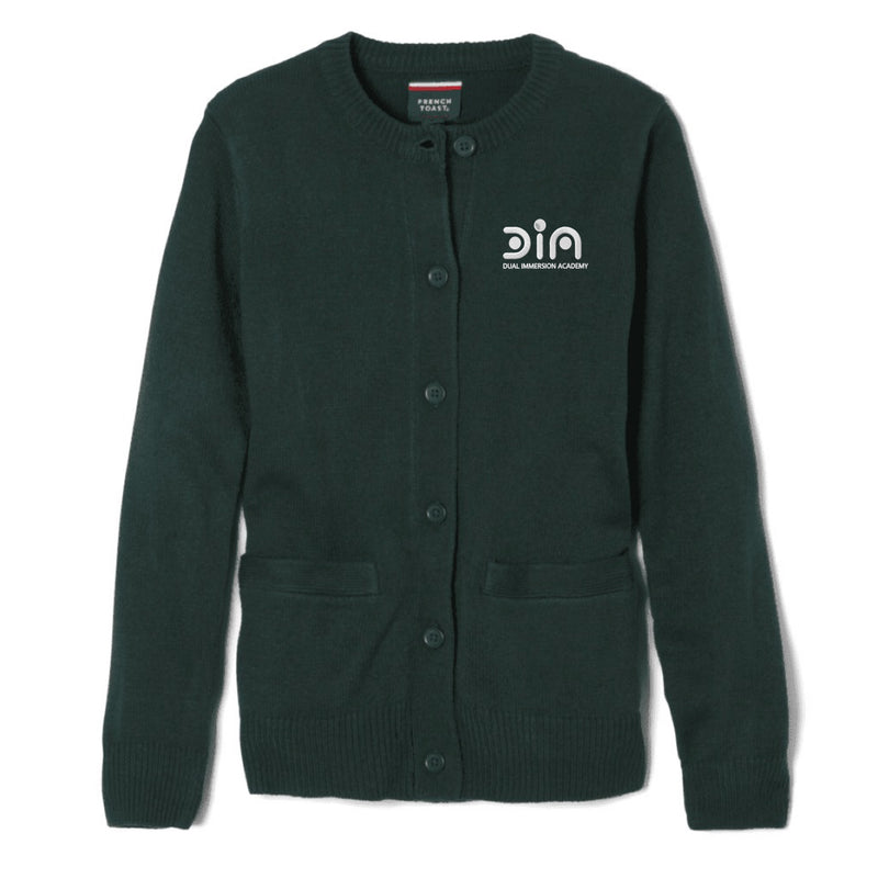 Dual Immersion Academy - Girl's / Women's Crewneck Cardigan Sweater - K-5