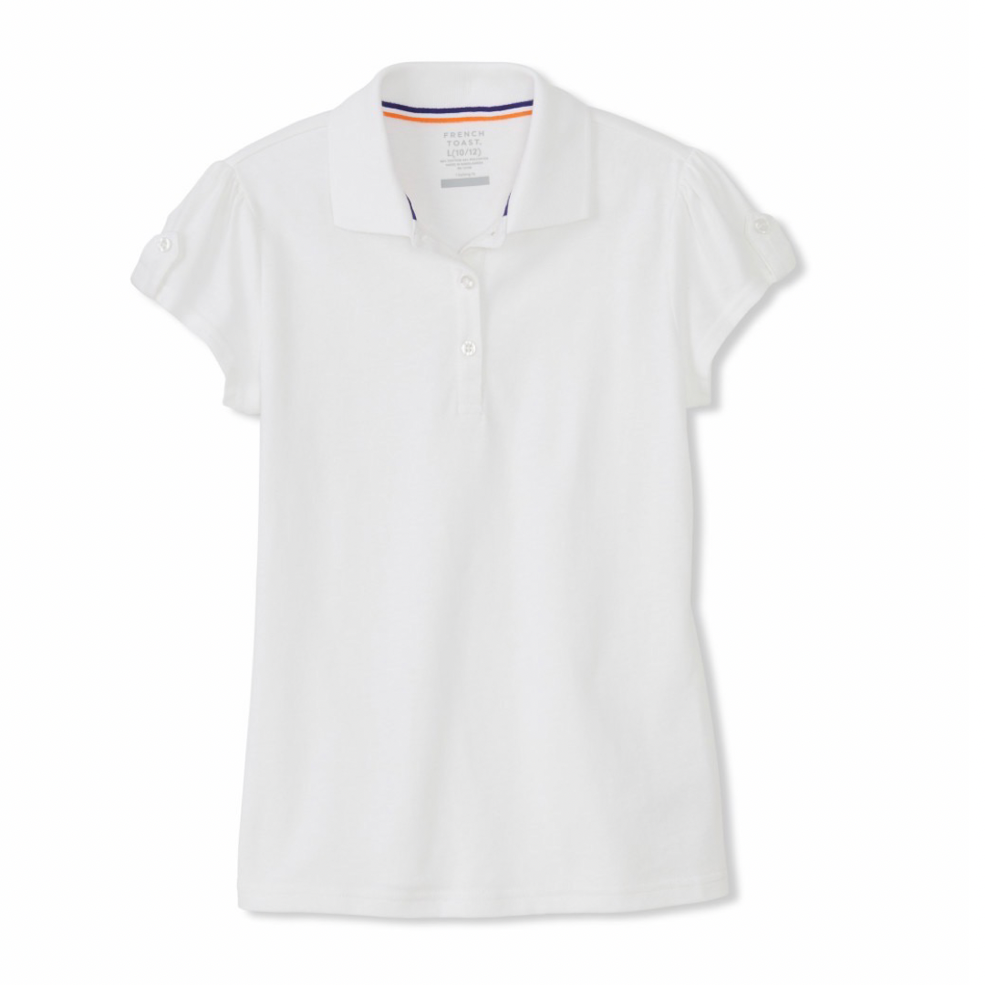 Girl's Short Sleeve Jersey Polo w/ Sleeve Tabs