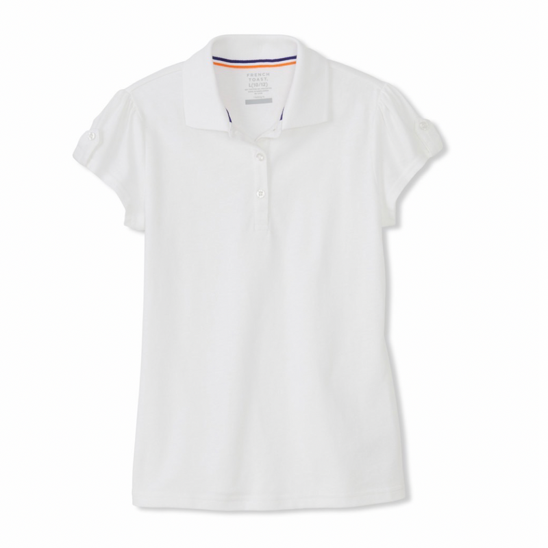 Girl's Short Sleeve Jersey Polo w/ Sleeve Tabs