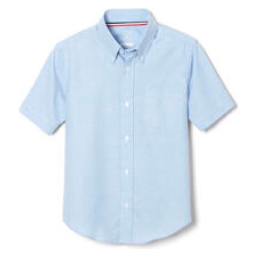 Women&#39;s/Juniors Short Sleeve Oxford Shirt - Light Blue