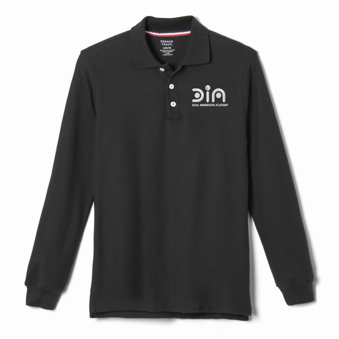 Dual Immersion Academy - Youth / Adult Co-Ed Long Sleeve Pique Polos - 6-8