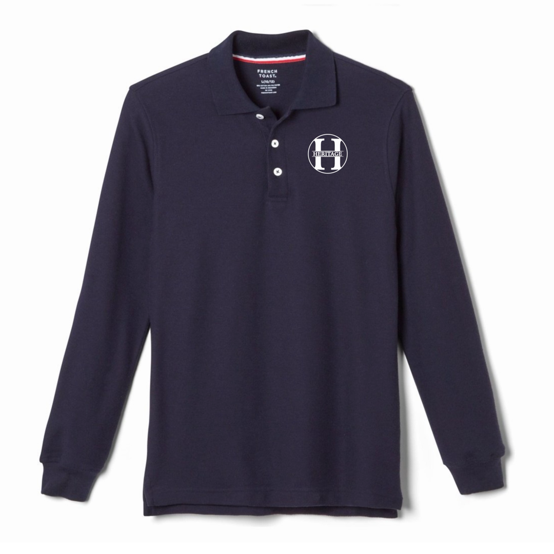 Heritage Baptist - Co-Ed Youth / Adult Long Sleeve Pique Polo