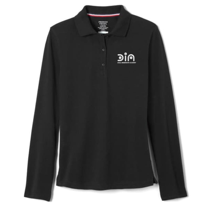 Dual Immersion Academy - Girl's / Young Women's Long Sleeve Stretch Piqué Polo - 6-8