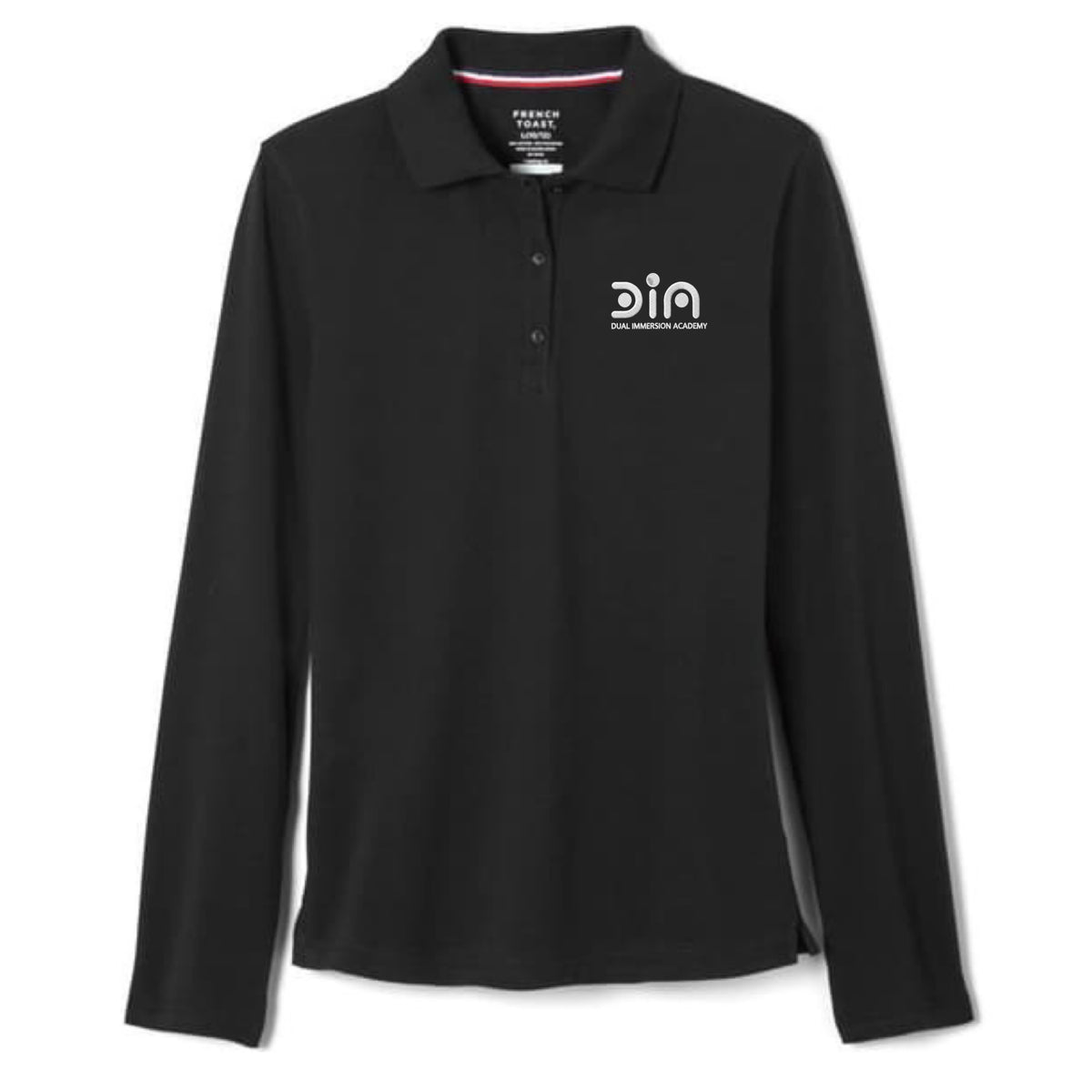Dual Immersion Academy - Girl's / Young Women's Long Sleeve Stretch Piqué Polo - 6-8