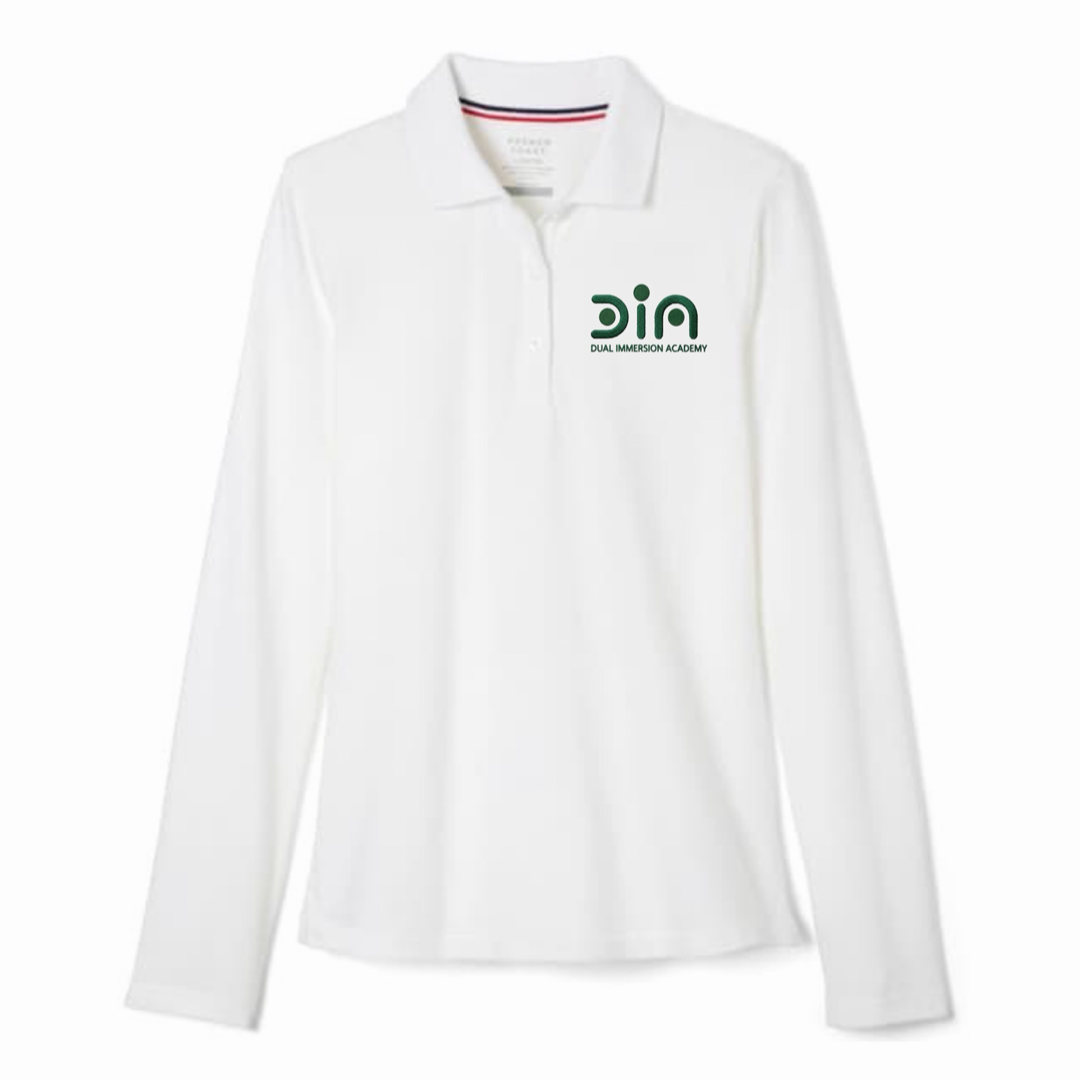 Dual Immersion Academy - Girl's / Young Women's Long Sleeve Stretch Piqué Polo - K-8