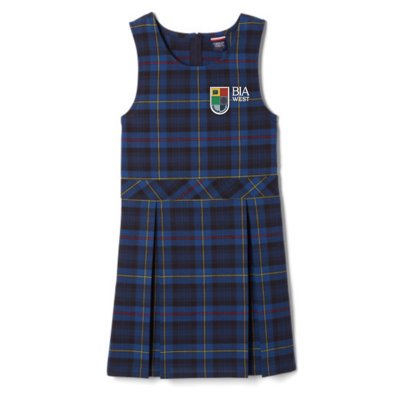 Baltimore International Academy - Girl's Plaid Box Pleat Jumper - Blue / Red - West