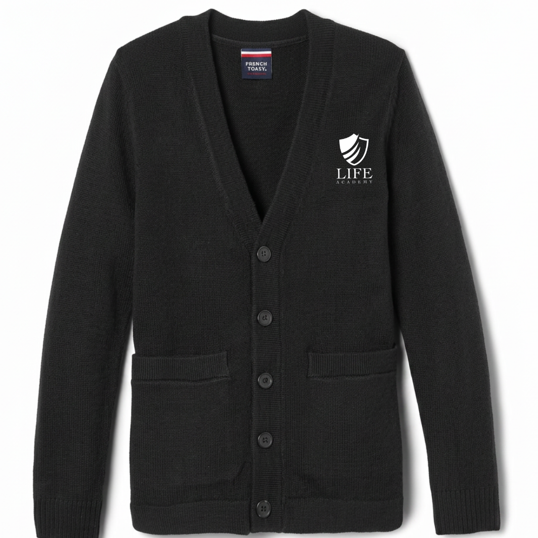 Life Academy - IN - Co-Ed Youth / Adult V-Neck Cardigan Sweater