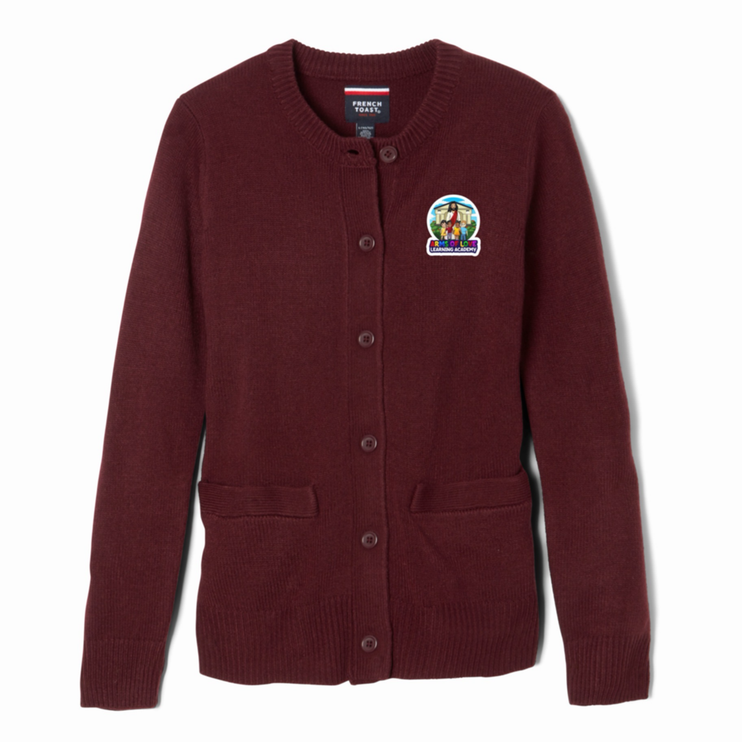 Arms of Love Learning Academy - Girls Anti-Pill Crewneck Cardigan