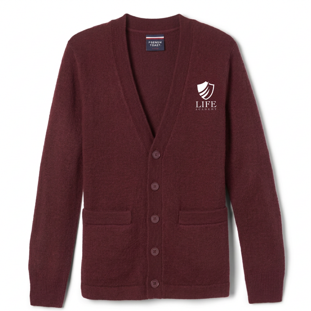 Life Academy - IN - Co-Ed Youth / Adult V-Neck Cardigan Sweater