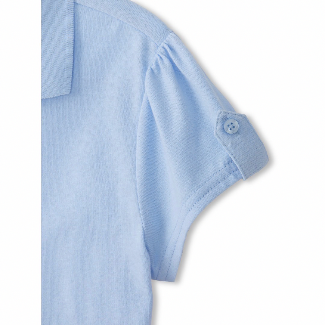 Girl's Short Sleeve Jersey Polo w/ Sleeve Tabs