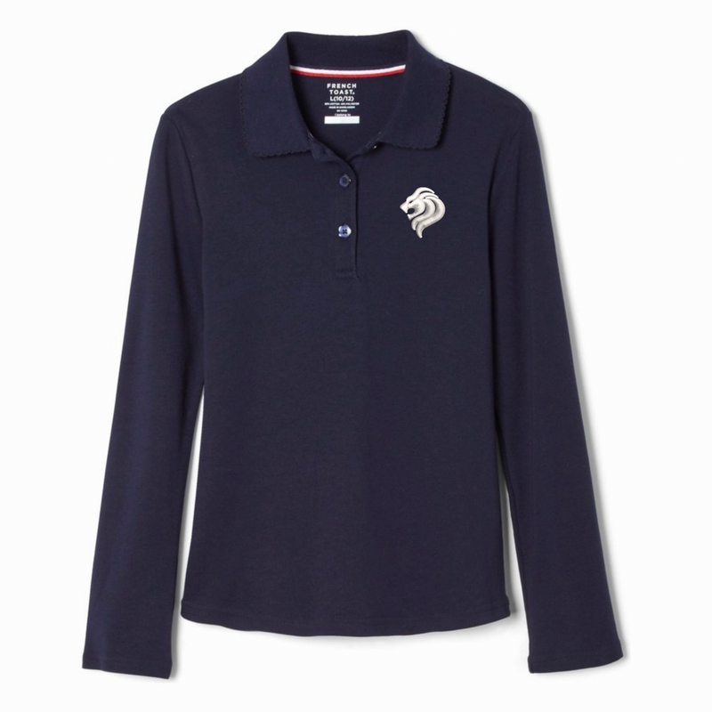 San Diego Jewish Academy - Girl's Long Sleeve Picot Collar Polo