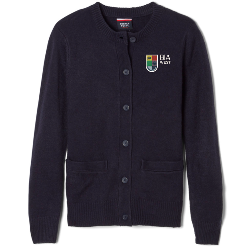 Baltimore International Academy - Girl's / Young Women's Crewneck Cardigan Sweater - West