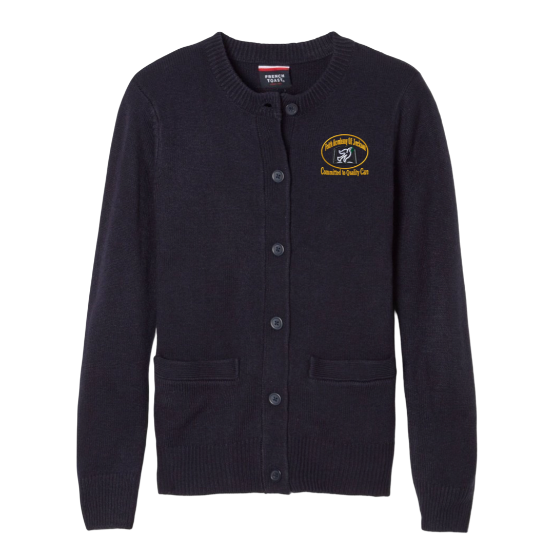 Faith Academy - Girl's Crewneck Cardigan Sweater
