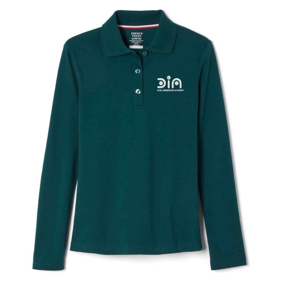 Dual Immersion Academy - Girl's Long Sleeve Picot Collar Polo - K-5